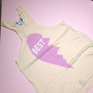 Wildfox best friend half heart tank top
